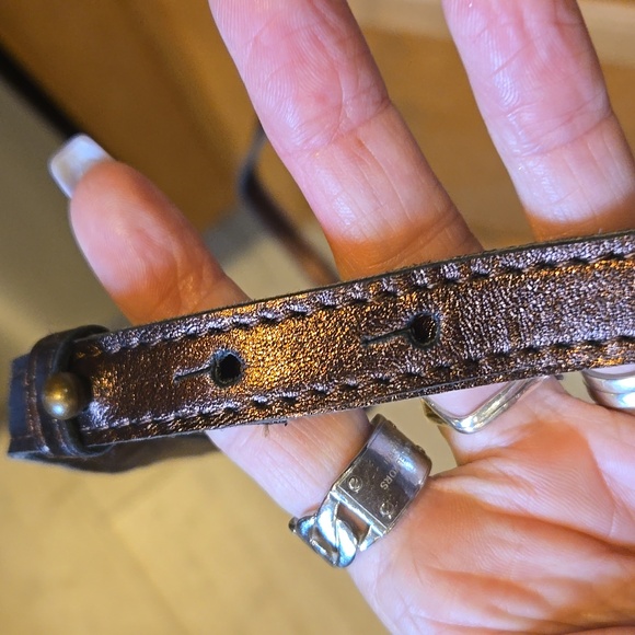 Anthropologie Metallic Copper Bronze 100% Sheep Leather Versatile Bag - Picture 6 of 10